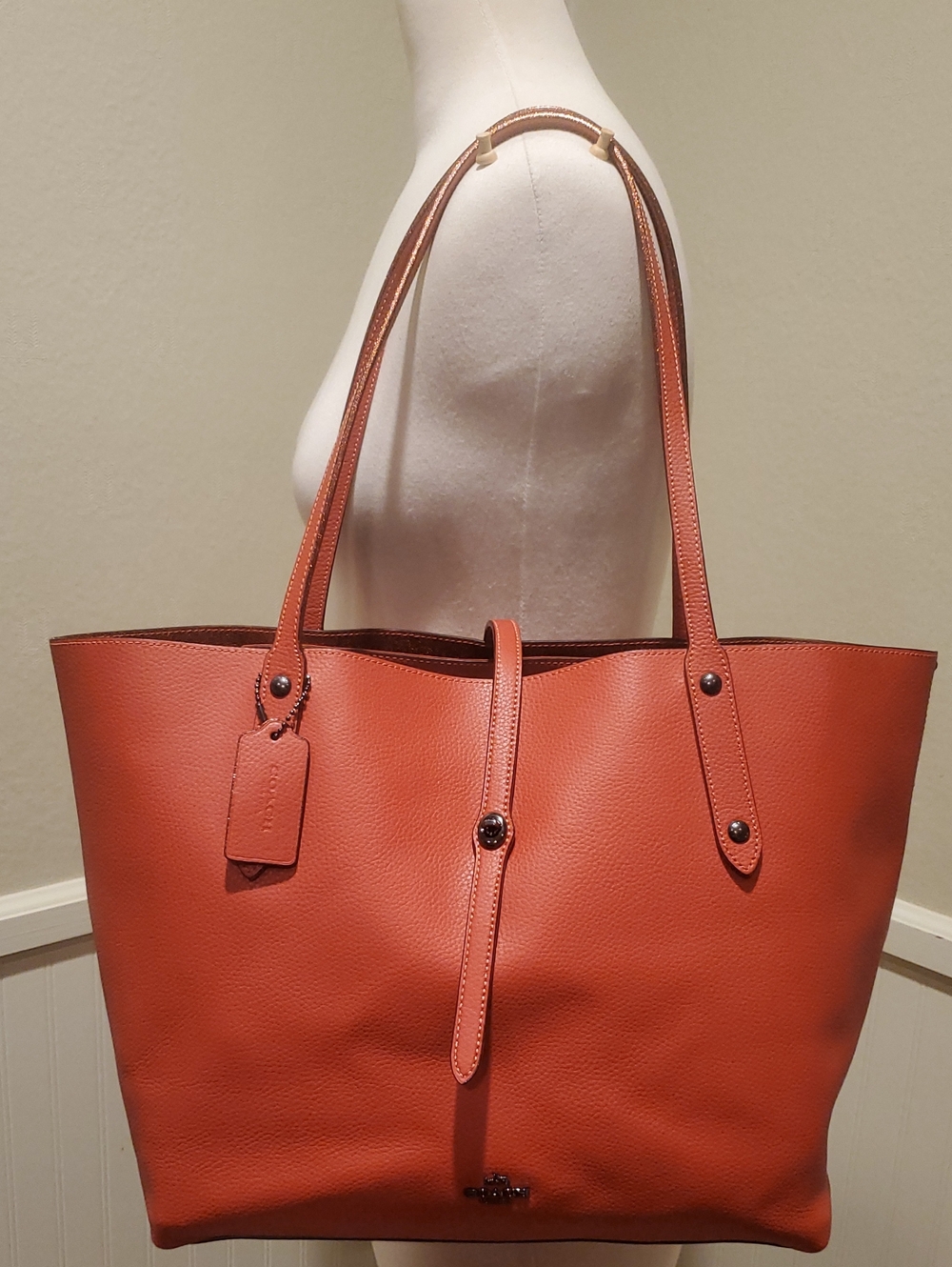 Coach Orange Leather Tote